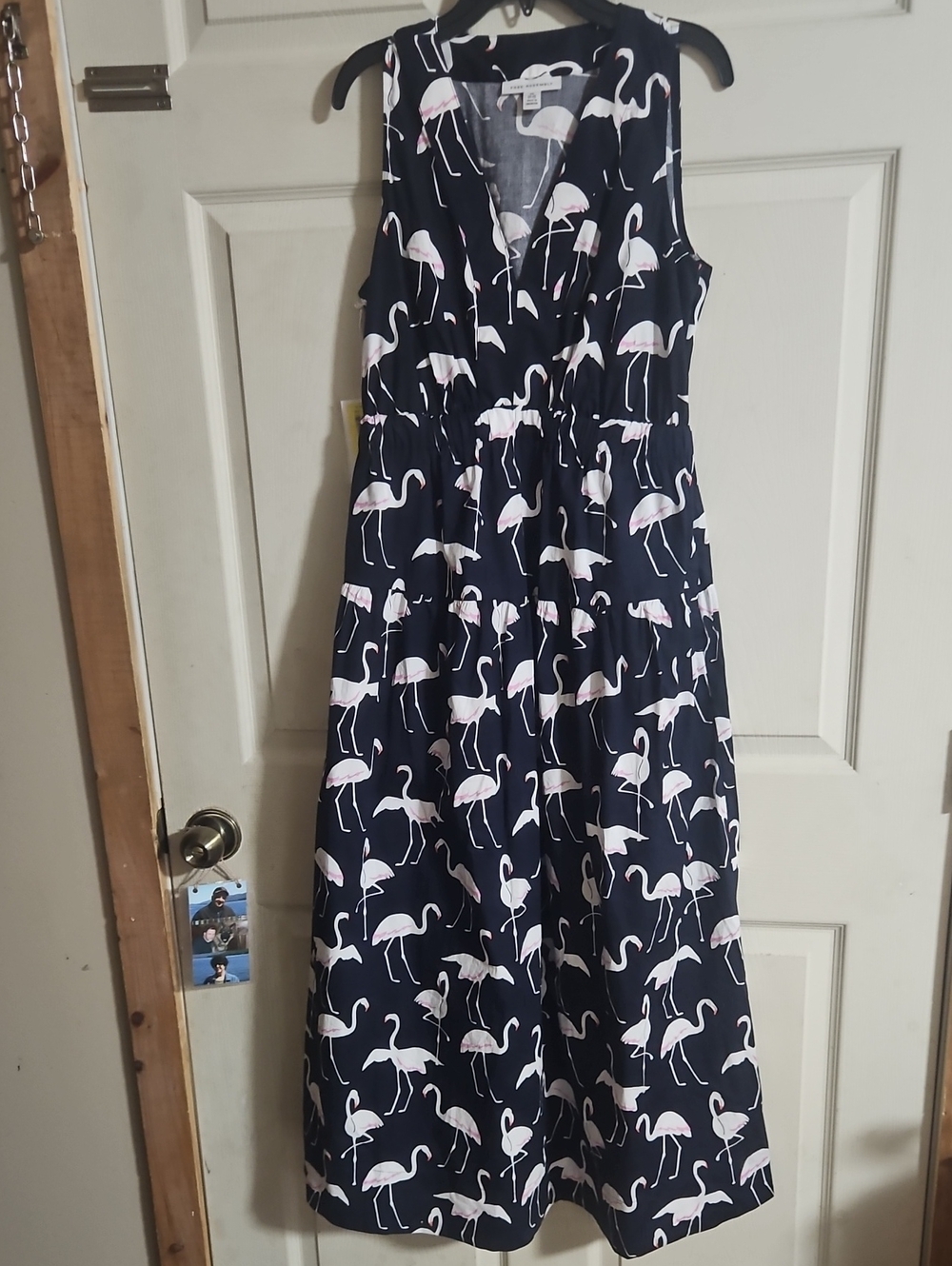 Free Assembly Sleeveless V-Neck Maxi Dress: Fun Flamingo Darkest Navy: NWT: XS